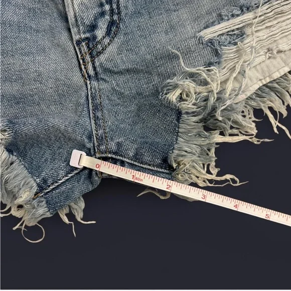 We the Free “Loving Good Vibrations” distressed high waisted denim shorts - Picture 7 of 7